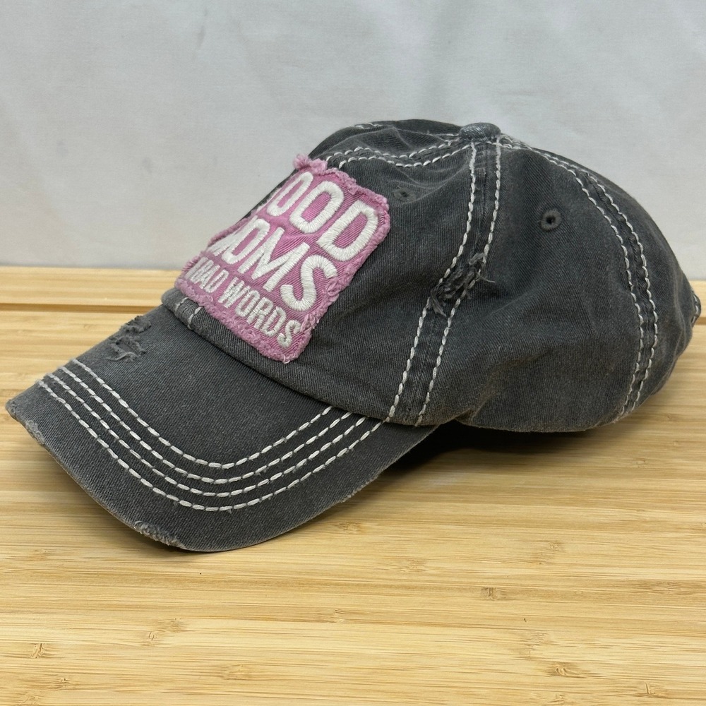 Good Moms Say Bad Words Distressed Momlife Hat KBETHOS Baseball Cap Adult Gray - Picture 2 of 7